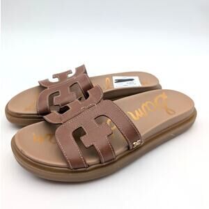 Sam Edelman Valeri Platform Slide Sandals Women's Saddle Size US6.5M EU37